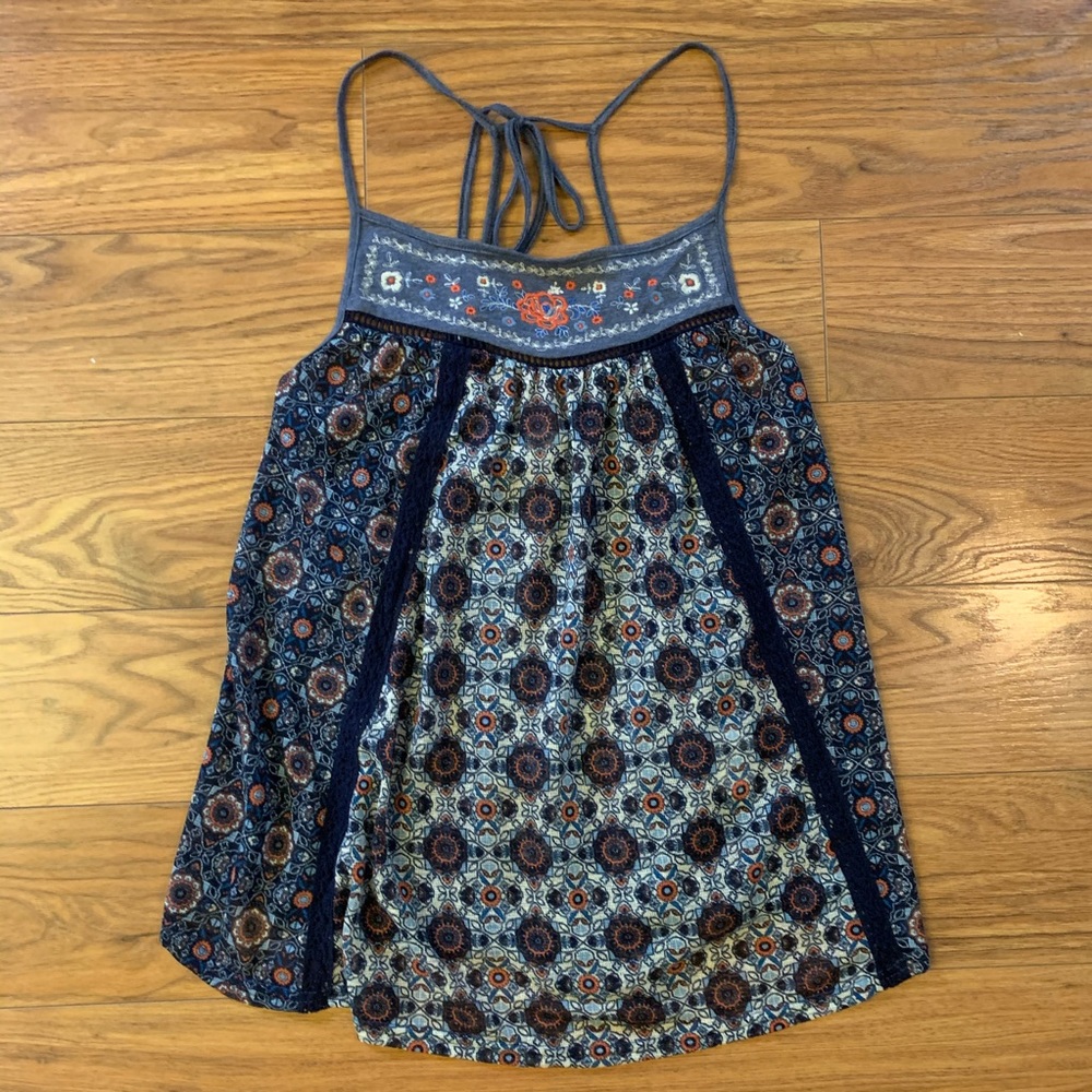 Taylor & Sage Floral Navy Summer Tank